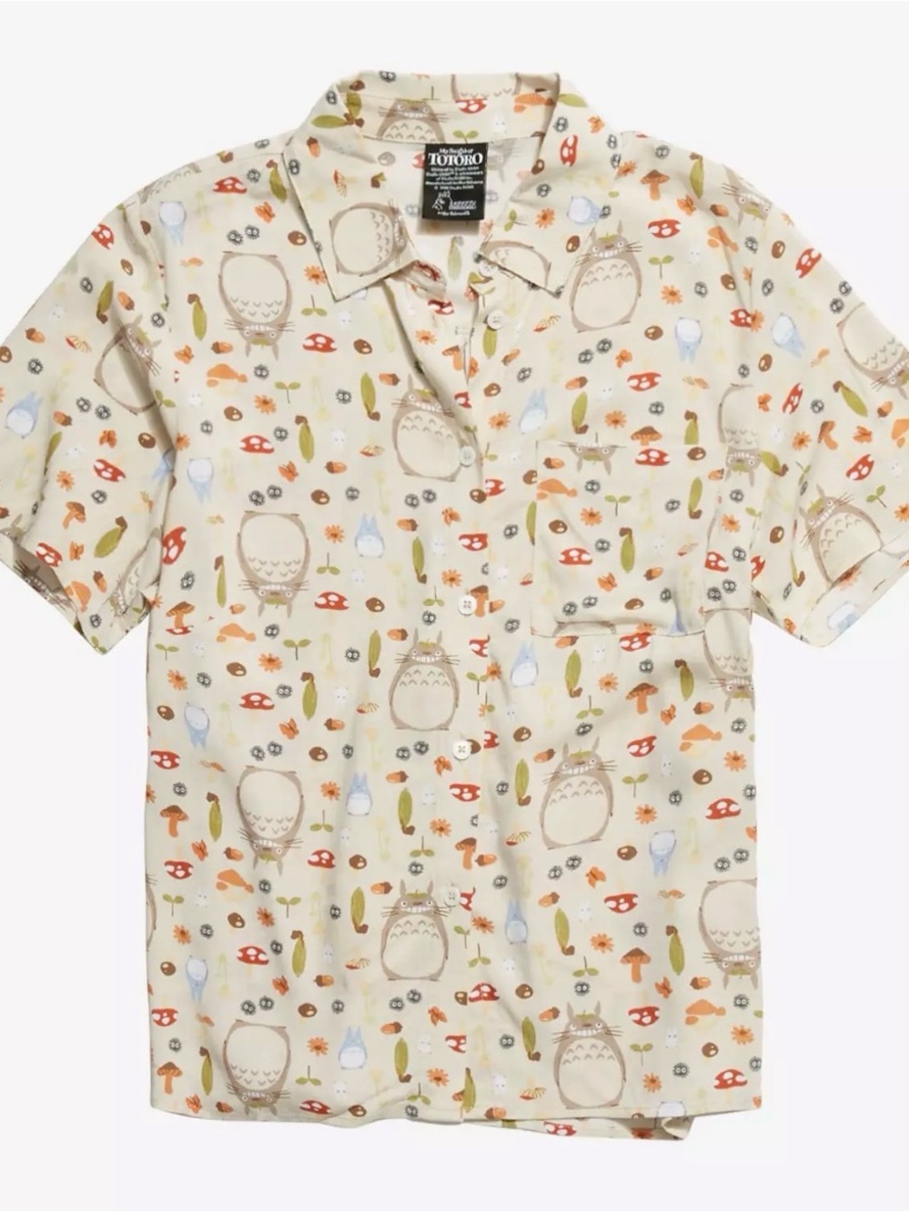 My Neighbor Totoro - Her Universe Cream Short-Sleeve Button-Up Shirt